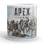 Apex Legends mintás bögre egyedi névvel feliratozva ajándék ötletként hősök karakterképével és hivatalos logóval