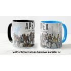 Apex Legends mintás bögre egyedi névvel feliratozva ajándék ötletként hősök karakterképével és hivatalos logóval