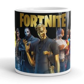 Fortnite Midas és az arany ügynökök panoráma bögre Meowscles és Peely karakterével, egyedi névvel