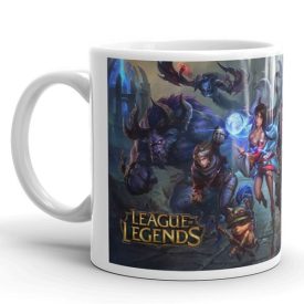 League of Legends hősök egyedi neves feliratos gamer 360 fokos mintás bögre