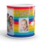 Fényképes bögre, 3 fényképes, családi