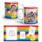 Fényképes bögre, 3 fényképes, családi