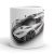 Fehér fekete koenigsegg one 1 agera r szuperautó narancssárga részletekkel egyedi neves mintás fehér bögre