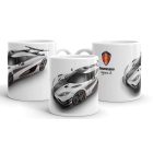 Fehér fekete koenigsegg one 1 agera r szuperautó narancssárga részletekkel egyedi neves mintás fehér bögre