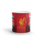 Egyedi névvel kérhető nagy 3D Liverpool FC klubcímeres piros fehér kerámia focis bögre
