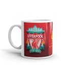 Egyedi névvel kérhető nagy 3D Liverpool FC klubcímeres piros fehér kerámia focis bögre