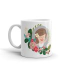 Mrs. fekete kalligrafikus folyóírással ellátott elegáns fehér kerámia bögre nőknek