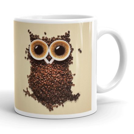 Baglyos kávés bögre