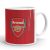 Egyedi névvel kérhető nagy kerek Arsenal FC klubcímeres vörös fehér kerámia focis bögre