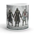 Assassin's Creed karakterek egyedi neves feliratos gamer 360 fokos mintás bögre