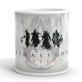 Assassin's Creed karakterek egyedi neves feliratos gamer 360 fokos mintás bögre