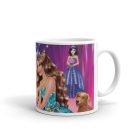 Barbie csillagos hercegnők gyerek bögre lila és pink háttérrel, kutyusos babák mintájával és egyedi névvel