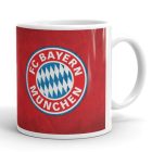 Egyedi névvel kérhető nagy kerek FC Bayern München klubcímeres piros fehér kerámia focis bögre