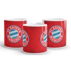 Egyedi névvel kérhető nagy kerek FC Bayern München klubcímeres piros fehér kerámia focis bögre