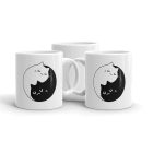 Yin Yang alvó fekete-fehér cicás egyedi neves minimalista bögre