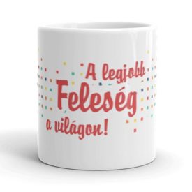 A legjobb feleség a világon egyedi neves bögre színes mozaik mintával