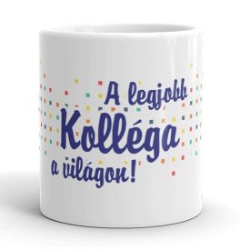 A legjobb kolléga a világon egyedi neves bögre színes mintával