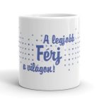 A legjobb férj a világon egyedi neves bögre kék mozaik mintával