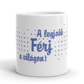 A legjobb férj a világon egyedi neves bögre kék mozaik mintával