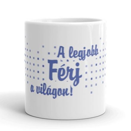 A legjobb férj a világon egyedi neves bögre kék mozaik mintával
