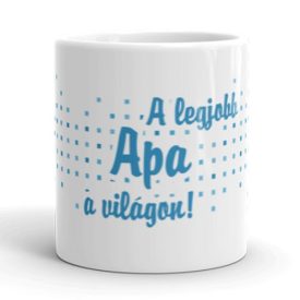 A legjobb apa a világon egyedi neves bögre kék mozaik mintával