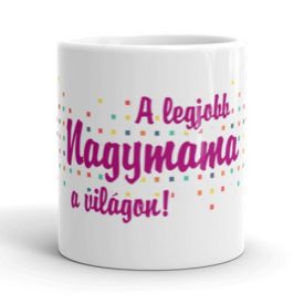 A legjobb nagymama a világon egyedi neves bögre színes mintával