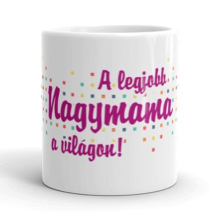 A legjobb nagymama a világon egyedi neves bögre színes mintával