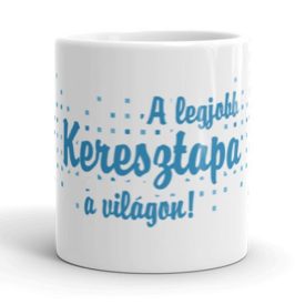 A legjobb keresztapa a világon egyedi neves bögre kék mintával