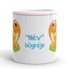 Narancssárga dinoszauruszos egyedi neves gyerek bögre