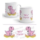 Névre szóló dinós leány bögre