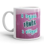 A legjobb főnök a világon egyedi neves bögre lila háttérrel
