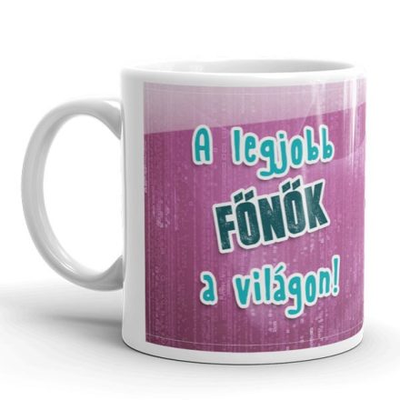 A legjobb főnök a világon egyedi neves bögre lila háttérrel