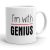 I'm with genius feliratos fehér kerámia bögre piros csíkkal pároknak
