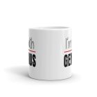 I'm with genius feliratos fehér kerámia bögre piros csíkkal pároknak