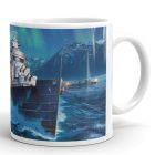  World of Warships hadihajó sarki fény egyedi neves feliratos gamer 360 fokos mintás bögre