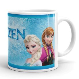 Jégvarázs Frozen logó szereplők egyedi neves feliratos gyerek 360 fokos mintás bögre