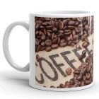  Pörkölt kávészemek zsákvászon coffee felirattal egyedi neves 360 fokos mintás bögre