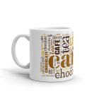  Kávéházi szófelhő mozaik coffee cafe tea chocolate feliratokkal egyedi neves 360 fokos mintás bögre