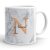 Fehér márvány mintás rose gold egyedi neves monogramos bögre