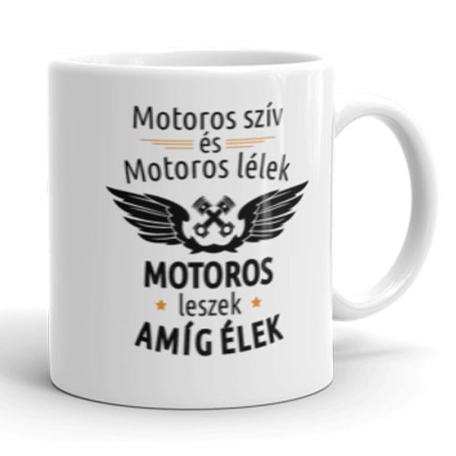 Motoros szív bögre