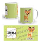 Őzikés bögre fiú vagy lány névvel