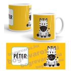 Zebrás bögre fiú vagy lány névvel