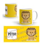 Oroszlános bögre fiú vagy lány névvel