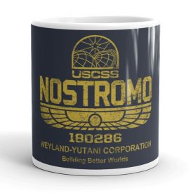Alien USCSS Nostromo Weyland-Yutani koptatott logós egyedi neves feliratos bögre