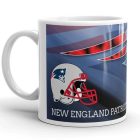 Egyedi névvel kérhető hivatalos sisak grafikás és logós New England Patriots fehér kerámia NFL bögre