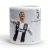 Egyedi névvel kérhető fekete-fehér Juventus mezes Cristiano Ronaldo grafikás fehér kerámia focis bögre
