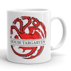 Trónok Harca House Targaryen háromfejű vörös sárkány mintás egyedi neves feliratos bögre