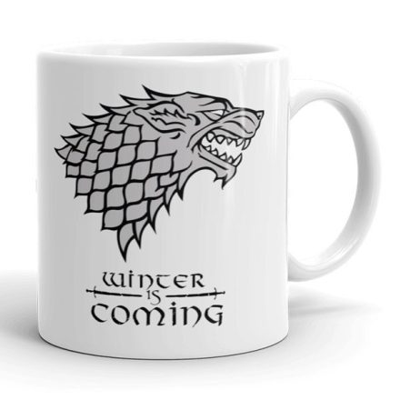 Trónok Harca Stark-ház Winter Is Coming rémfarkas mintás egyedi neves feliratos bögre