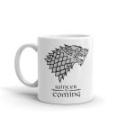 Trónok Harca Stark-ház Winter Is Coming rémfarkas mintás egyedi neves feliratos bögre