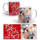 Fényképes bögre, 4 fényképes LOVE